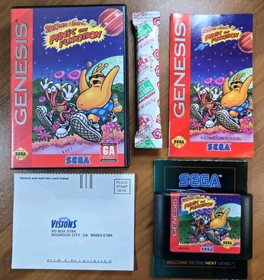 Toejam & Earl in Panic on Funkotron Sega Genesis Complete CIB RARE Fruit Roll Up