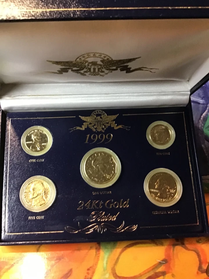2000 24kt Gold Plated ((US Mint Proof 5 Coin Set Coins)) NRFB NEW IN CASE - Image 4 of 4