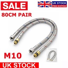 10mm x 800mm Kitchen Basin Flexi Hose Pipes Tails Monobloc Mixer Tap Connectors