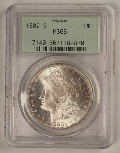 1882-S Morgan Silver Dollar - PCGS MS66 Old Green Holder - FREE SHIPPING!