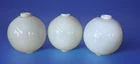 Lot Of 3 White Milk Glass Lightning Rod Ball 5" Tall 4.5" Diameter 1" Hole