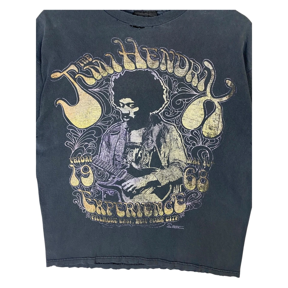 Camiseta Vintage Jimi Hendrix Experience 1968 Preta Masculina Grande - Imagem 2 de 4