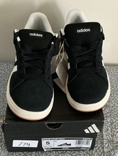 Adidas Kids Grand Court 00s Size 5 NWB JH6178 Black/Cream New