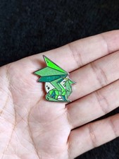 Green Crystal Dragon Sparkle Fantasy Retro Enamel Lapel Hat Pin Metal Badge