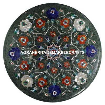 15''x15'' Marble Coffee Table Top Precious Pietra Dura Inlay Floral Garden Decor