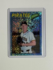 2026 Topps Heritage #64 Mitch Keller Chrome Light Blue Sparkle Refractors