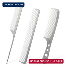 3 Pcs Metal Comb Fine Tooth Comb Barber Combs Professional Barber Comb Set Sta