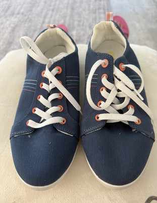 Vionic Beach Stinson Women s 11 M Canvas Lace-Up Low Top Casual Sneakers Blue