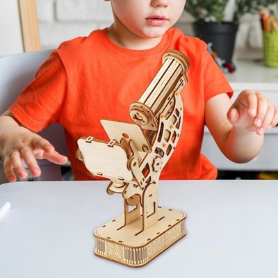 3D Holzpuzzle Mikroskop Bauspielzeug für Kinder Erwachsene Anfänger Neujahr