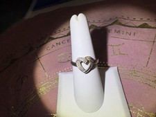 Heart Shaped 925 Sterling Silver Ring Size 7 PDGA Signed Vintage