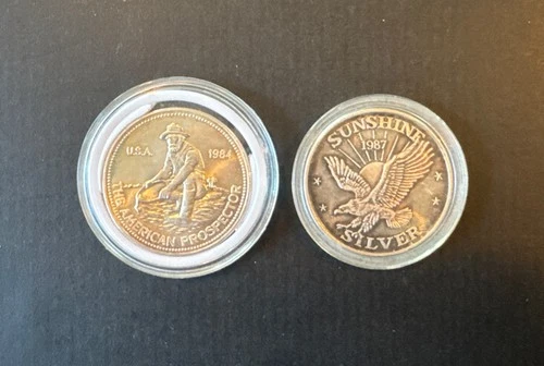 Two Silver Rounds .999 Fine Silver 1 Troy Ounce