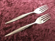 EBTIDE 2 Salad / Dessert Forks Estate Stainless Steel Mid Century Modern MCM USA