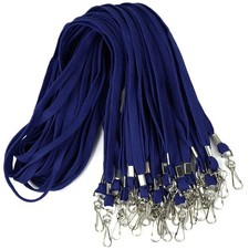 50 Pack Badge Lanyards Flat Swivel Hooks Neck Bulk Clip Id Holder Cord