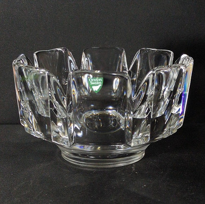 ORREFORS CORONA 4384/13 BOWL, Lead Crystal, 7 1/4'', Made in SWEDEN