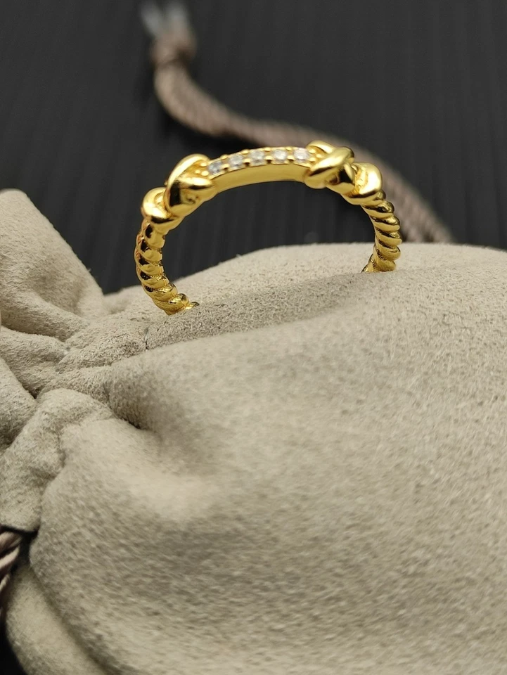 Anillo David Yurman Helena Oro 18K Pavé Diamante Envolvente Talla 9 Foto 2 de 4