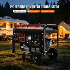 3500W Portable Inverter Generator Gas Powered Quiet for Home Backup Construction