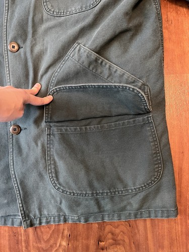 VTG LL Bean Chore Coat Barn Jacket Mens Large Tall Reg Canvas Wool Blanket Lined - Picture 4 of 10