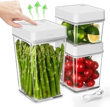 Vacuum Seal Containers Set,Rechargeable  ---3-Piece set