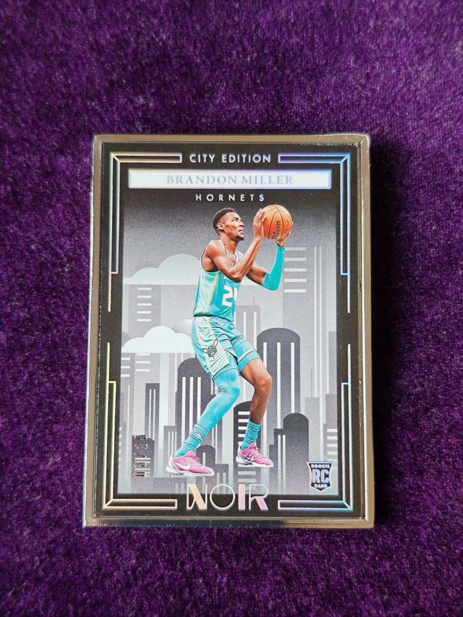 2023-24 Panini Noir Brandon Miller #231 City Edition Rookies Metal Frame RC /25