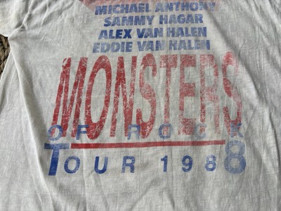 VAN HALEN Monsters Of Rock Vintage 1988 Concert Tour Tshirt Large