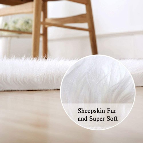 Faux Lammfell Schaffell Teppich Hochflor Wolle Carpet Longhair für Sofa Matte - Bild 2 von 12