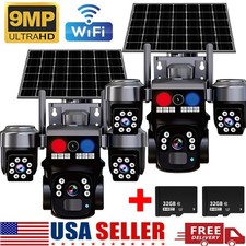 Solar Battery Powered Wireless WiFi Outdoor Pan/Tilt Home Security Camera System
