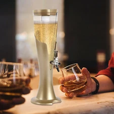 3L Beer Tower Dispenser w/Ice Column Light Drink Dispenser for Party Bar Home