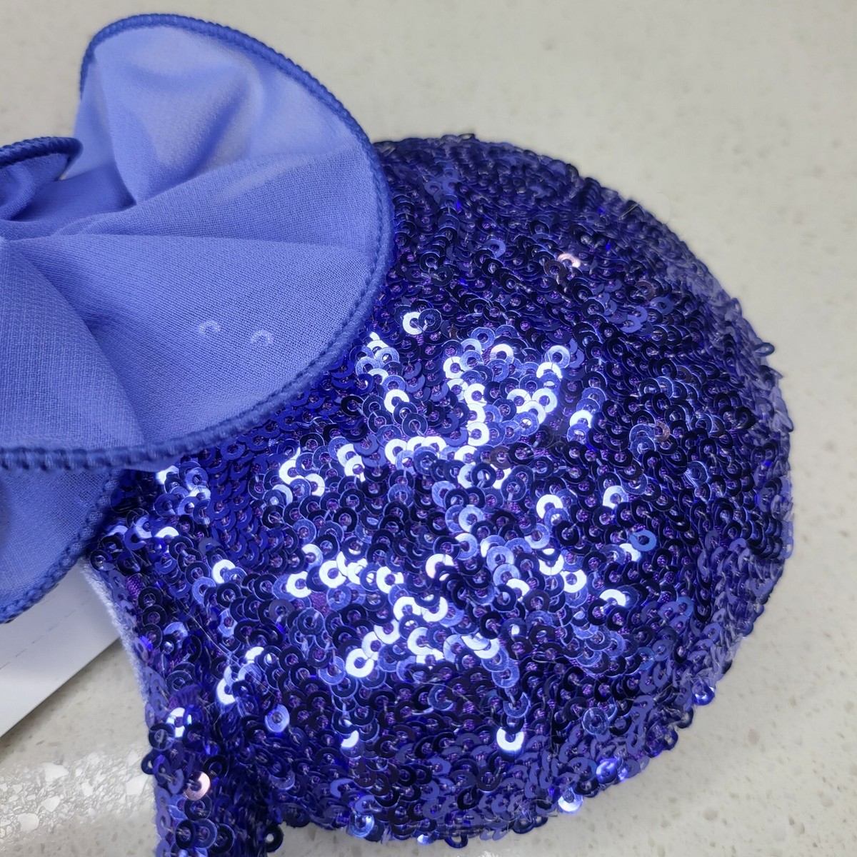 Disney Parks | Minnie Mouse Purple Blue Beaded Bow Ears | Headband | NWT Disney Parks Minnie Potion Purple Sequined Ear Headband New  main image 3