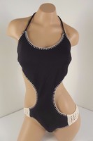 Victoria Secret Monokini Crochet Black 1 Piece Large L Boho Swim Victoria Secret Monokini Crochet Black 1 Piece Large L Boho Swim