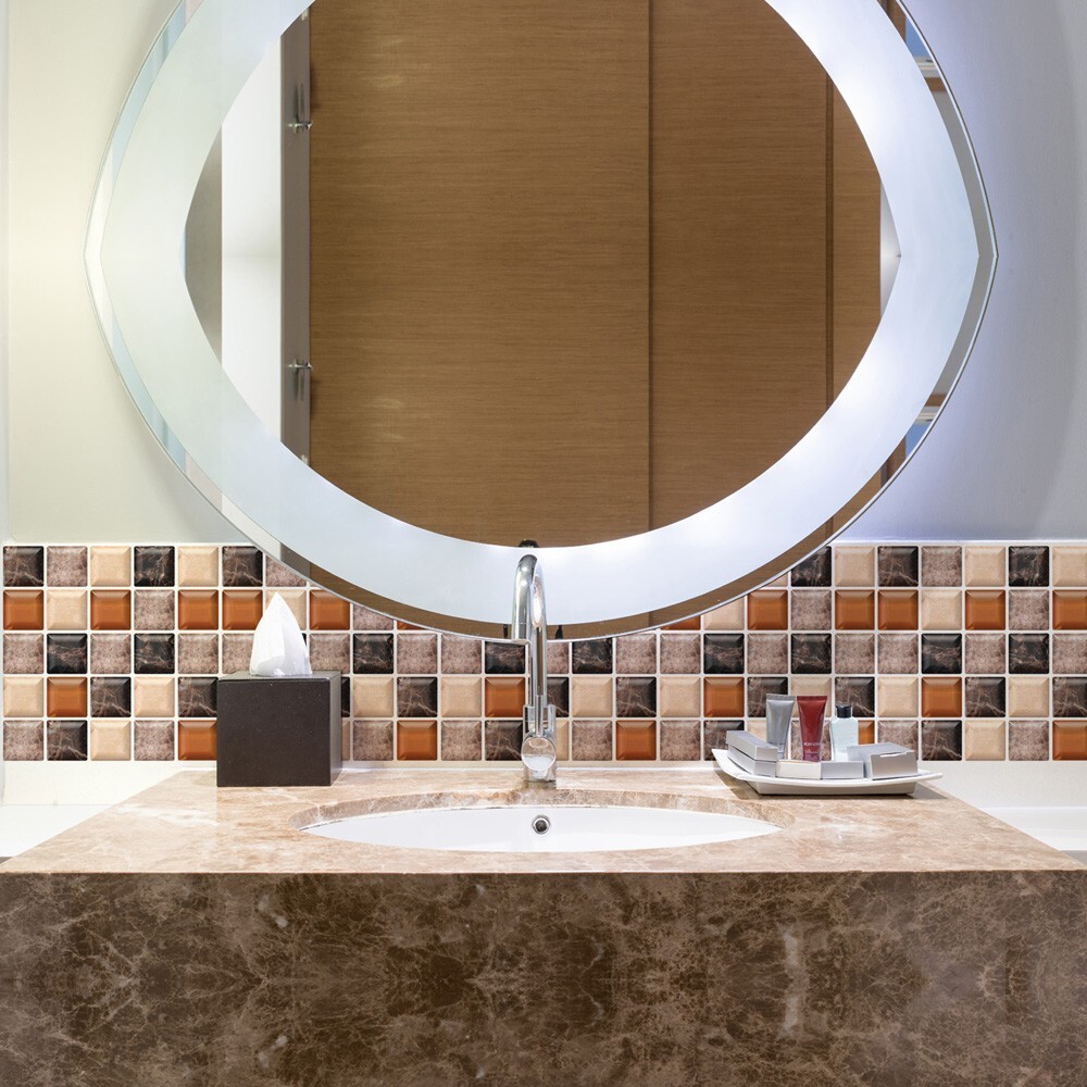 Pared Azulejos Desmontable PVC Humedad Prueba Mosaico Suelo Baño Dormitorio Útil