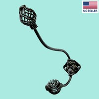 Double Hook Wrought Iron Black Birdcage 8 | Renovator's Supply on sale Double Hook Wrought Iron Black Birdcage 8 | Renovator's Supply on sale