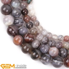 Natural Botswana Agate Onyx Gemstone Round Beads Jewelry Making 15" Big Hole 2mm