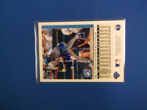 1994 Upper Deck Baseball # 131 Rickey Henderson silver sig NMT + - Picture 2 of 2