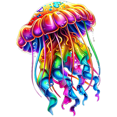 Rainbow Jellyfish Sticker 4