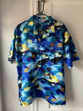 Men  s Islander Vintage Hawaiian Printed Shirt Collared short Sleeve Pocket XL