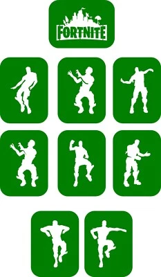 ADD POWER STENCILS 32 x Fortnite Body Art, Face paint Glass Etching Glitter Stencil Art Drawing