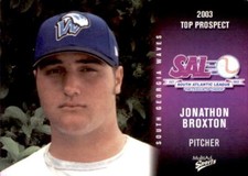 2003 South Atlantic League Prospects #4 Jonathan Broxton Waynesboro Georgia Card