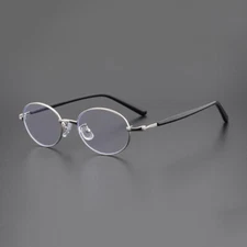 Men Women Metal Oval Anti Blue Light Eyeglasses Retro Full Frame Glasses Frames