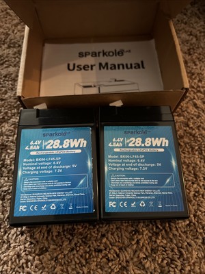 Sparkole Rechargeable LiFePO4 Battery 6.5V 4.5Ah