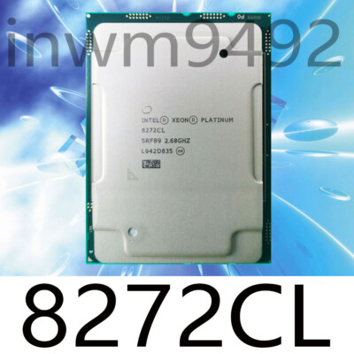 Intel Xeon Platinum 8272CL SRF89 26-Core 2.60GHz 35.75MB LGA-3647 CPU Processor