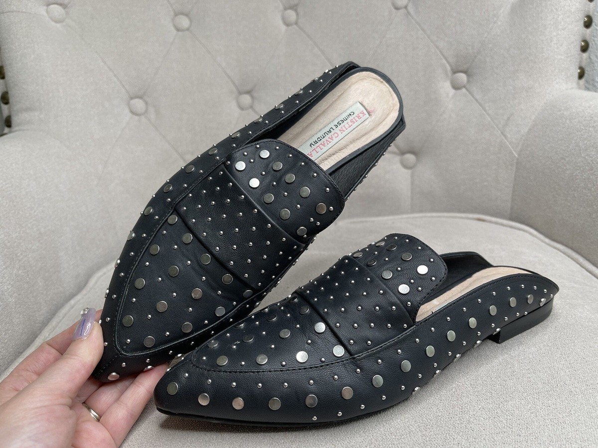 Chinese Laundry Kristin Cavallari Black Charlie Mule Silver Stud Size 10 |  eBay
