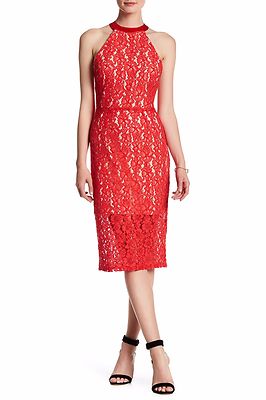 ABS Collection Halter Floral Lace Dress - Women's Dresses