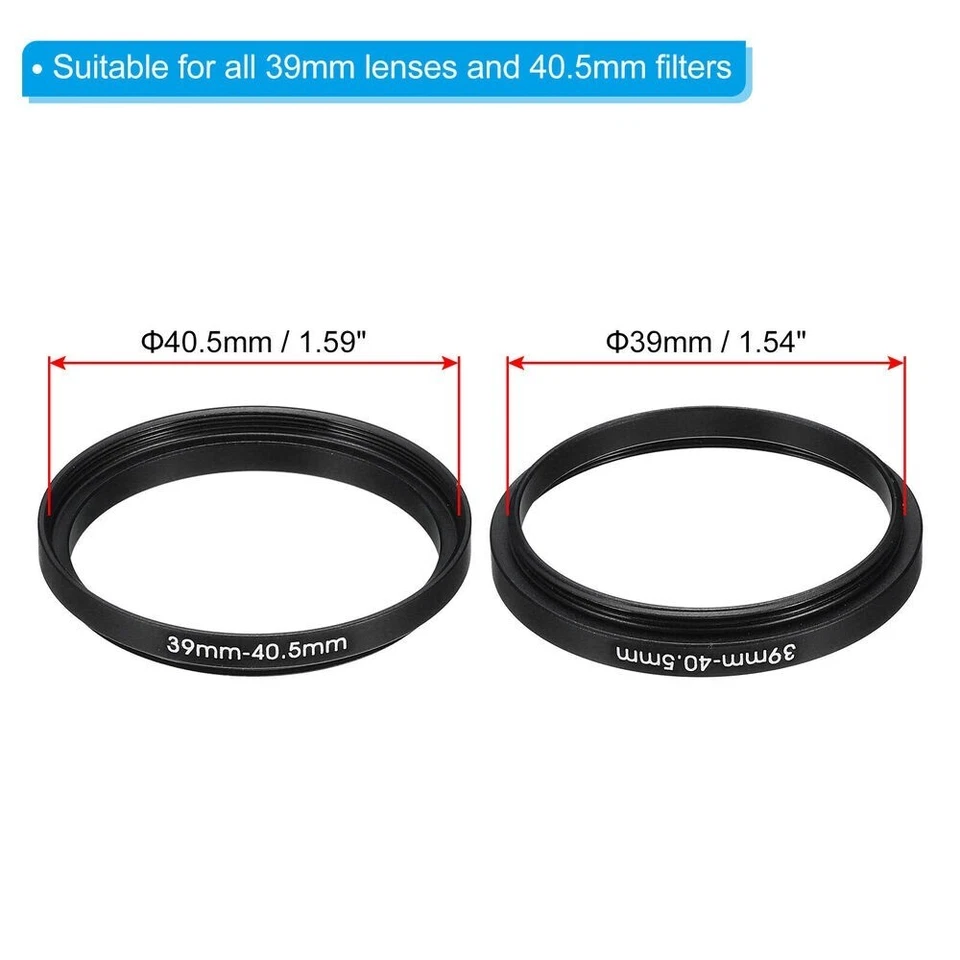 Step Up Rings 39mm-40.5mm Stepping Up Ring 39mm to 40.5mm for Camera Lens Filter - Image 3 of 4