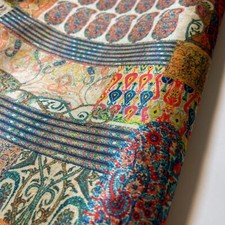 Floral Freda Kahlo Peacock Faux Silk Fabric Dress Craft Quilting Material 44"