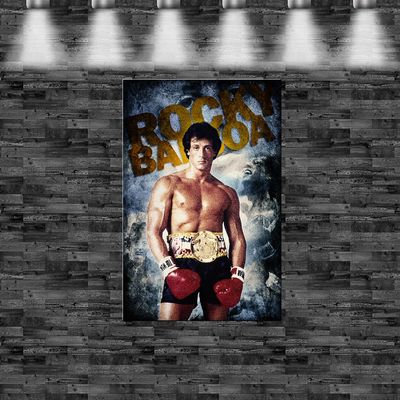 XXL Rocky Balboa 160x105cm auf Leinwand Keilrahmen Loft Design Legende Film