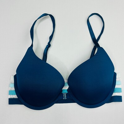 Victoria Secret Push Up Front Close Full Coverage Bra 34B Underwire Convertible