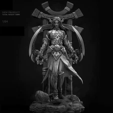1/24 Scale 75mm Resin Figures Model Kit Light Queen Unpainted Unassembled Model