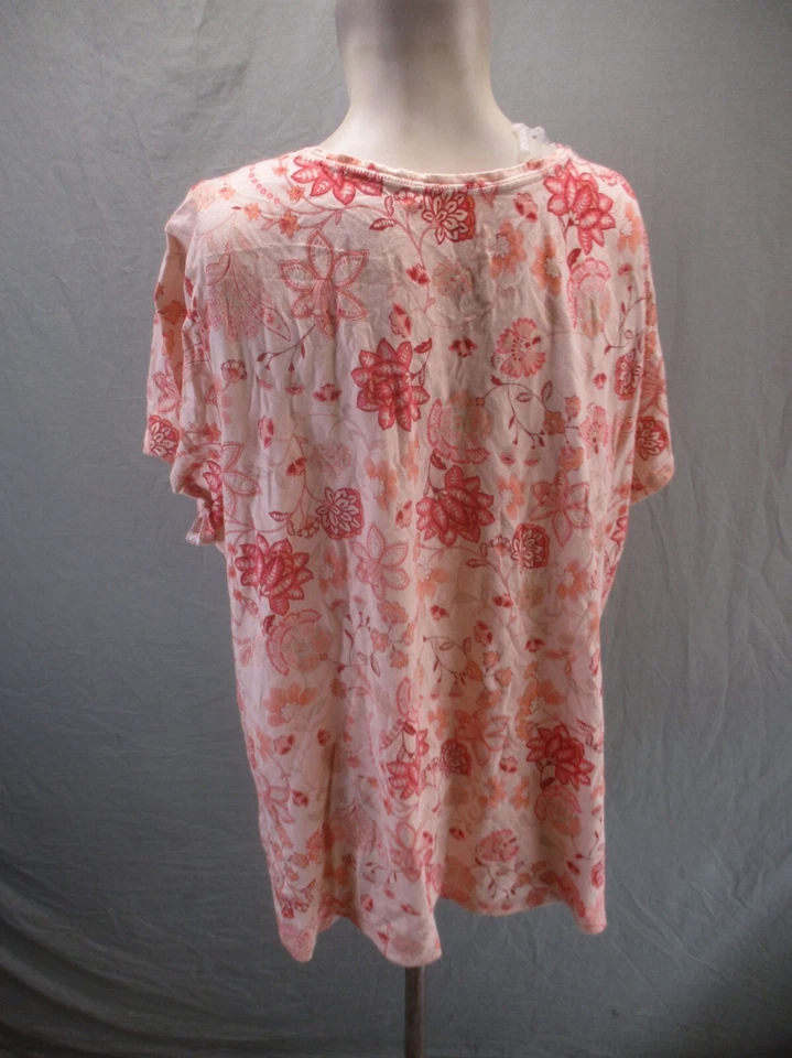 Blusa St. John's Bay tamanho 2X feminina floral modal mistura de algodão manga curta 452 - Imagem 4 de 4