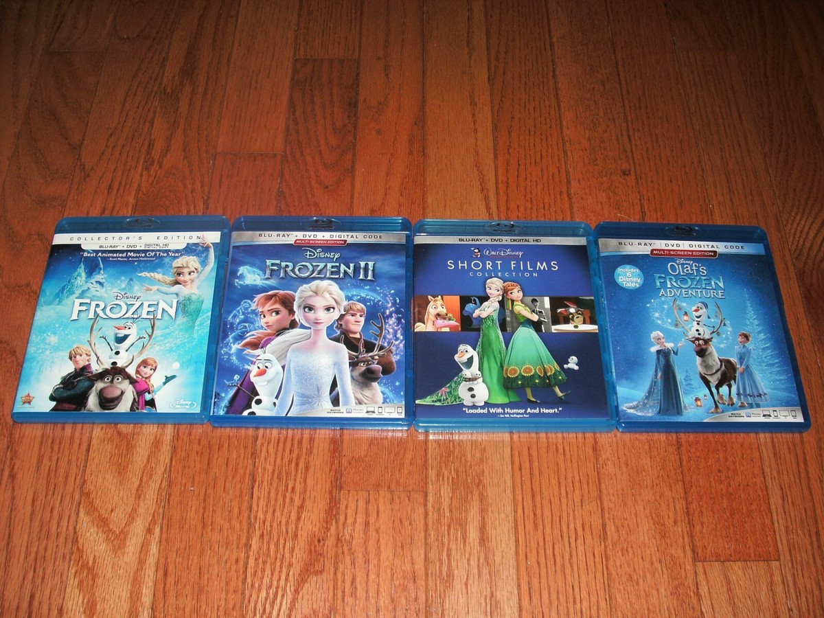 Frozen & Frozen II set on Blu-ray. + Olaf's Frozen Adventure