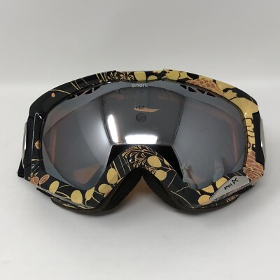 Anon Snowboard Ski Goggles Black Yellow Leaf Plants Pattern Please Read Below